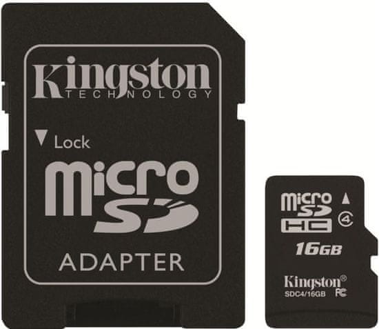 Kingston pomnilniška kartica microSDHC 16GB (class 4)