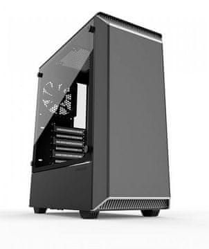 PHANTEKS ohišje Eclipse P300 Tempered Glass, Midtower, črno-belo