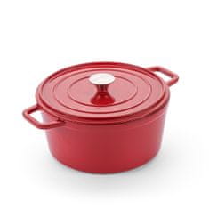 emajliran litoželezni lonec Blacksmith, rdeč, 26 cm