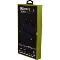Sandberg solarni polnilnik, 13W, 2 x USB, črn