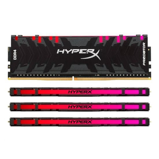 Kingston pomnilnik (RAM) HX Predator DDR4, 32GB (4×8GB), PC3200, z barvno osvetlitvijo (HX432C16PB3AK4/32)