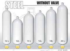 EUROCYLINDER Jeklena steklenica premera 20 L 204 mm 230 Bar