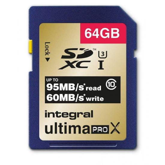 Integral spominska kartica SDXC UltimaPro X, 64 GB, Ultra-High-Speed