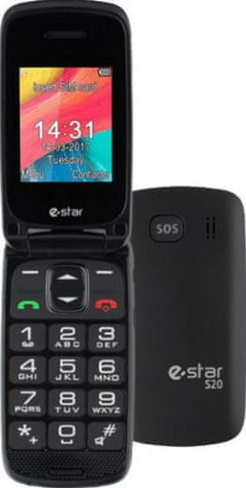 eStar mobilni telefon S20, črn