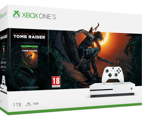 Microsoft igralna konzola Xbox One S 1 TB + igra Shadow of The Tomb Raider