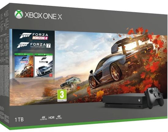 Microsoft igralna konzola Xbox One X 1 TB + Forza Horizon 4 + Forza Motorsport 7