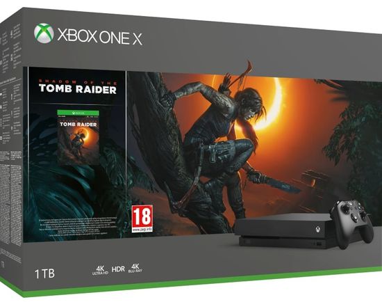 Microsoft igralna konzola Xbox One X 1 TB + igra Shadow of The Tomb Raider