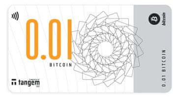 Tangem kripto bankovec, NFC, 0.01 BTC, prazen