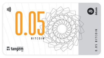 Tangem kripto bankovec, NFC, 0.05 BTC, prazen