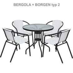 KONDELA Vrtni stol Bergola - bel/črn