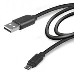 SBS kabel MicroUSB, 3 m, USB 2.0, črn