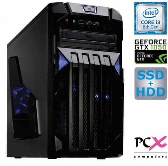 PCX namizni računalnik Exam Gaming 1.3 i3-8100/8GB/SSD120GB+1TB/GTX1050/FreeDOS
