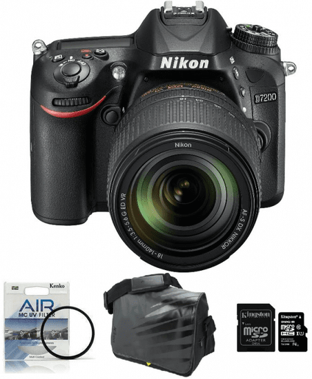Nikon digitalni SLR fotoaparat D7200 kit 18-140VR + FatBox + Filter