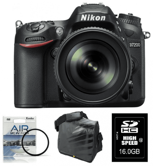 Nikon komplet fotoaparat D7200 kit 18-105VR + Fatbox + filter