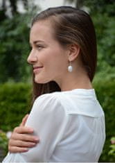 JwL Luxury Pearls Srebrni uhani s pravim belim biserjem JL0154