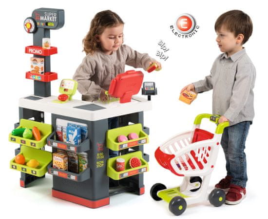 Smoby trgovina Supermarket, sivo zelena