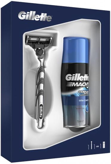 Gillette darilni komplet britvica Mach3 + gel za britje Extra Comfort