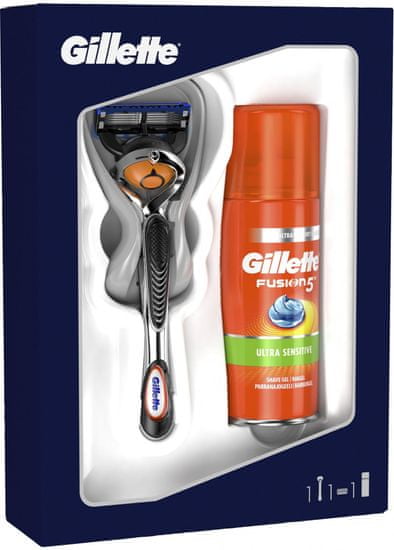 Gillette britvica Fusion5 ProGlide + Sensitive gel za britje, set