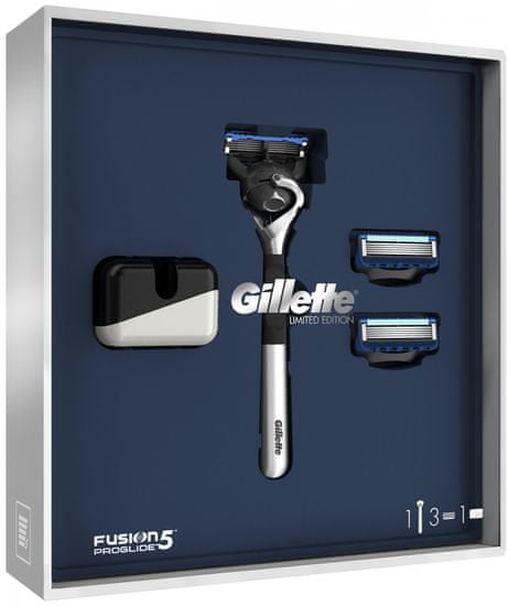Gillette Fusion5 ProGlide darilni paket + 2 rezervni brivni glavi + stojalo