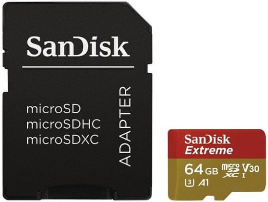 SanDisk spominska kartica Extreme microSDXC A1, 64GB