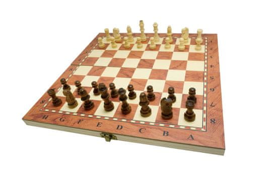 Unikatoy leseni šah 3v1 25165, 34x34 cm - Odprta embalaža