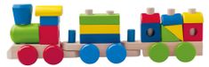 Woody lesena igrača lokomotiva z vagoni in dodatki