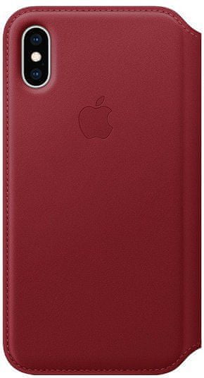 Apple ovitek Folio za telefon iPhone XS, Red, usnjen