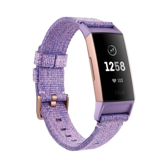 Fitbit aktivna zapestnica Charge 3 Special Edition (NFC), Lavender Woven - odprta embalaža
