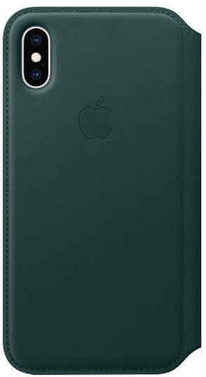 Apple ovitek Folio MRWY2ZM/A za telefon iPhone XS, usnjen, olivno zelen