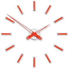 Future Time stenska ura iz nalepk FT9600RD, rdeča, 60 cm