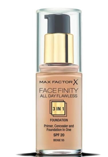 Max Factor tekoči puder Facefinity 3 in 1 All Day Flawless, 55 Beige, 30 ml