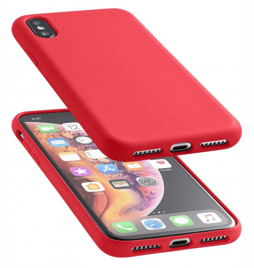 CellularLine Sensation ovitek za iPhone XS Max, silikonski, rdeč
