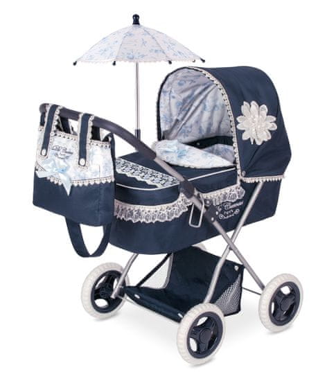 DeCuevas zložljiv otroški voziček za lutko dojenčka z dežnikom Clasic Romantik 2018-M