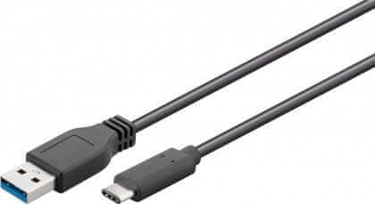 Goobay USB-C v USB A 3.0 kabel, 0.15, črn