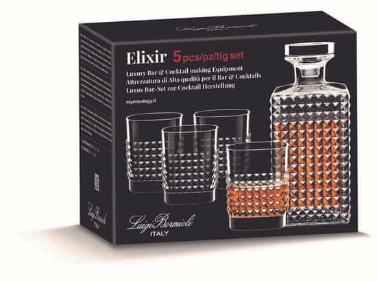 Luigi Bormioli Elixir 5-delni set kozarcev s steklenico za viski