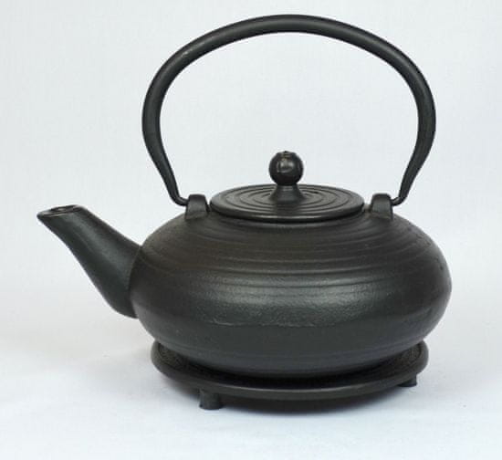 ja-unendlich čajnik iz litega železa Kurage, 0,9 l črn