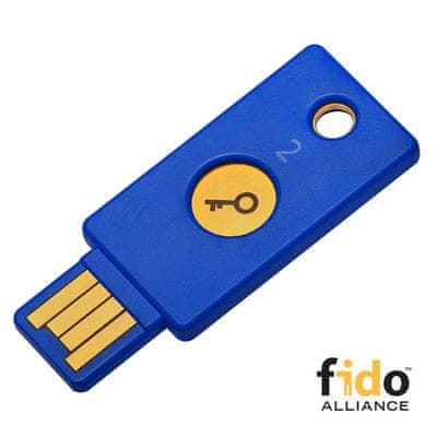 Varnostni ključ Yubikey FIDO2 U2F, USB-A, moder