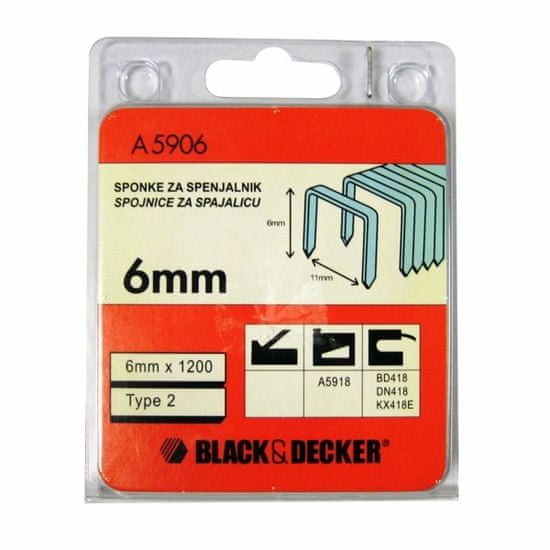 Black+Decker sponke, 6 mm (A5906)