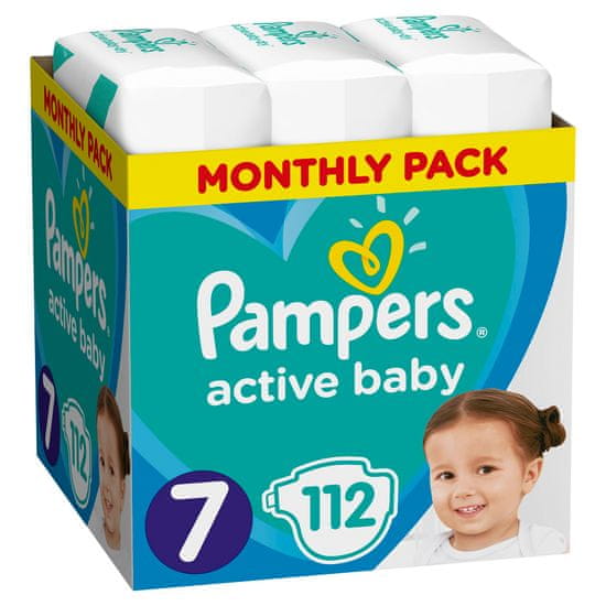 Pampers plenice Active Baby 7 (15+ kg) 112 kos - mesečno pakiranje