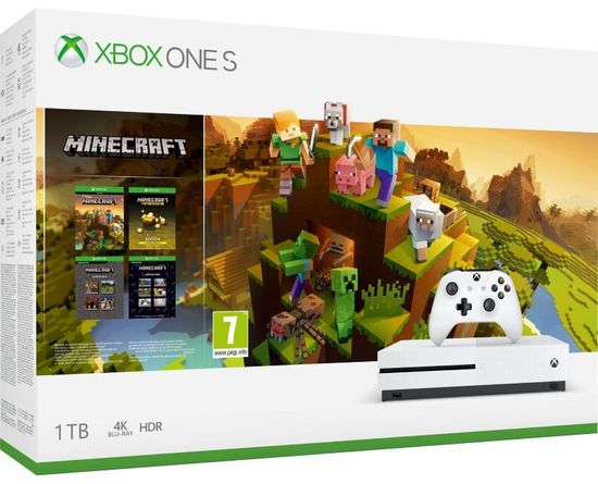 Microsoft igralna konzola Xbox One S 1 TB + Minecraft Holiday