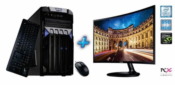 Komplet z namiznim računalnikom PCX EXAM GAMING 1.3 in monitorjem Samsung C24F390FHU