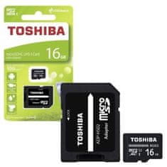 Toshiba spominska kartica Micro SDHC M203, 16 GB + adapter SD