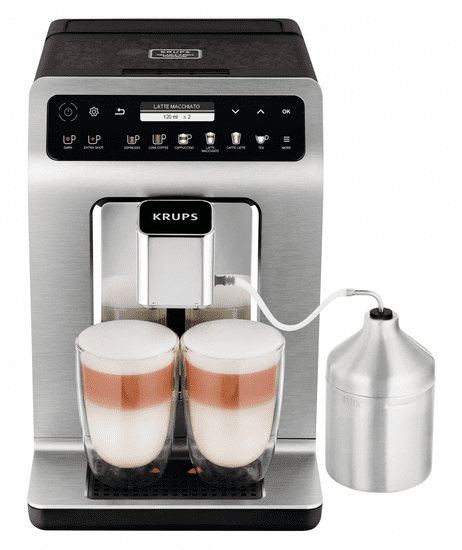 Krups Evidence Plus popolnoma samodejni espresso kavni aparat, titan (EA894T10)