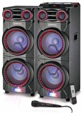 Manta akustični avdio sistem karaoke SPK6013, dvojni zvočnik, 16.000W