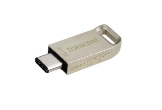Transcend USB C disk, 32 GB, JF 850, 3.1/3.0, srebrn