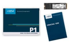 Crucial SSD disk P1, 1 TB, M.2 80 mm, PCI-e, 3.0 x 4 NVMe, 3D QLC
