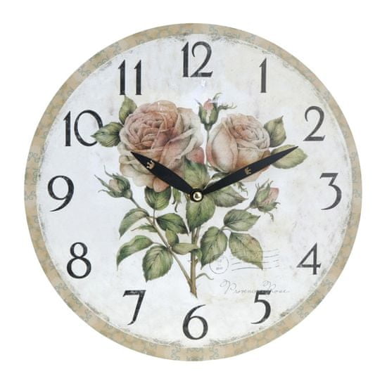 Koopman stenska ura, 28 cm, z motivom cvetja 2