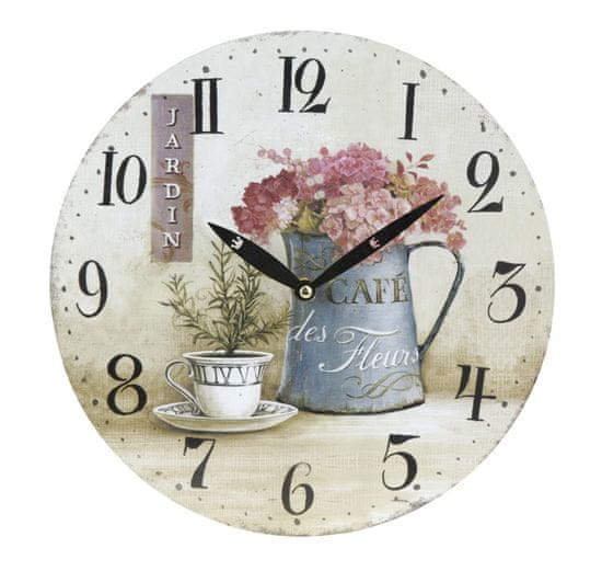 Koopman stenska ura, 28 cm, z motivom cvetja 3