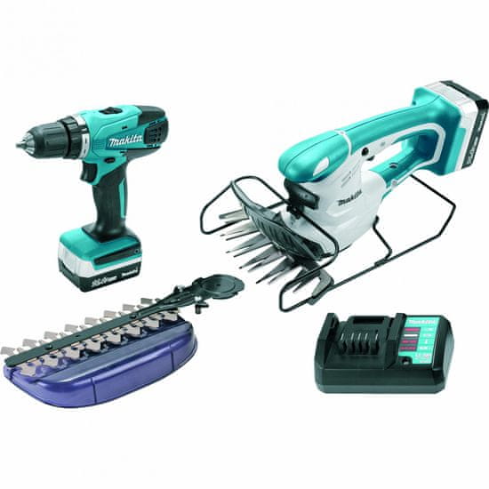 Makita set orodja LXT-DF347D, UM165D, BL1413Gx2, DC18WA (DK14004X1) - Odprta embalaža