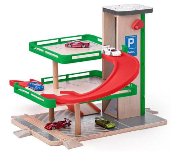 Woody Garaža z dvigalom in avtomobili SIKU - Odprta embalaža